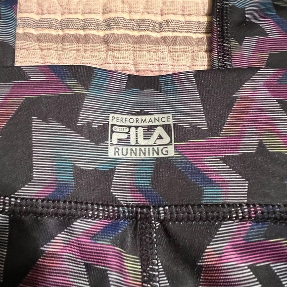 FILA Sport Neon Star Running Leggings Womens‎ Medium Activewear Tights - Picture 5 of 5
